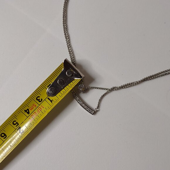 17.5 Inch 2 Layer Silver Tone JNY Necklace - Picture 9 of 11